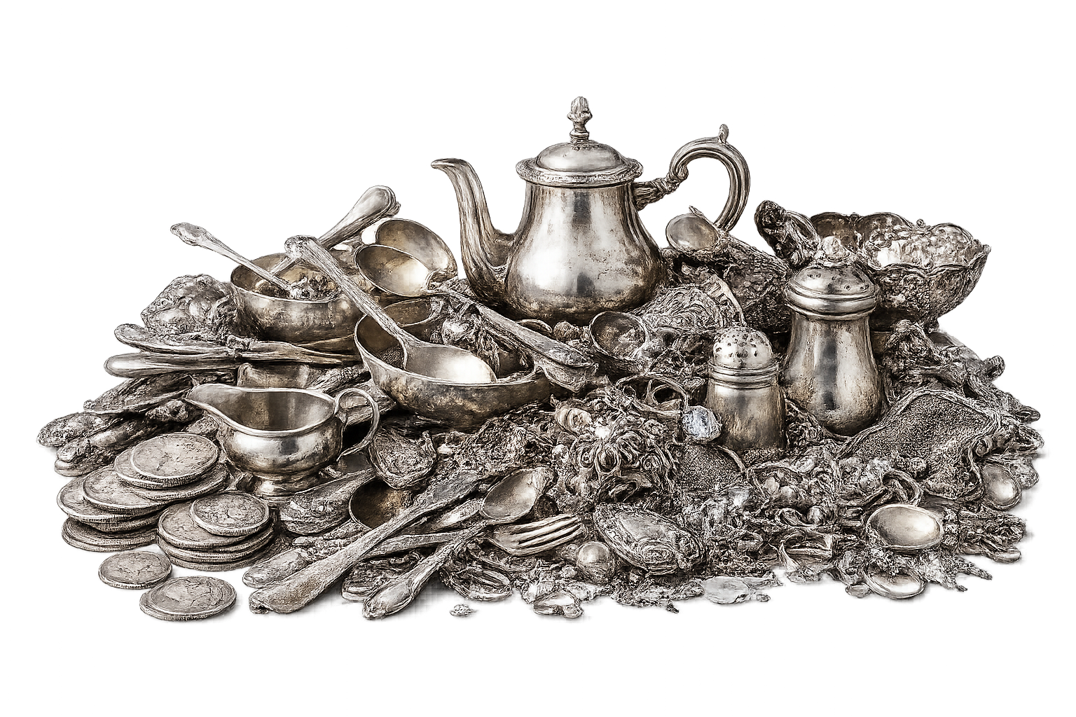 An- und Verkauf von Altsilber